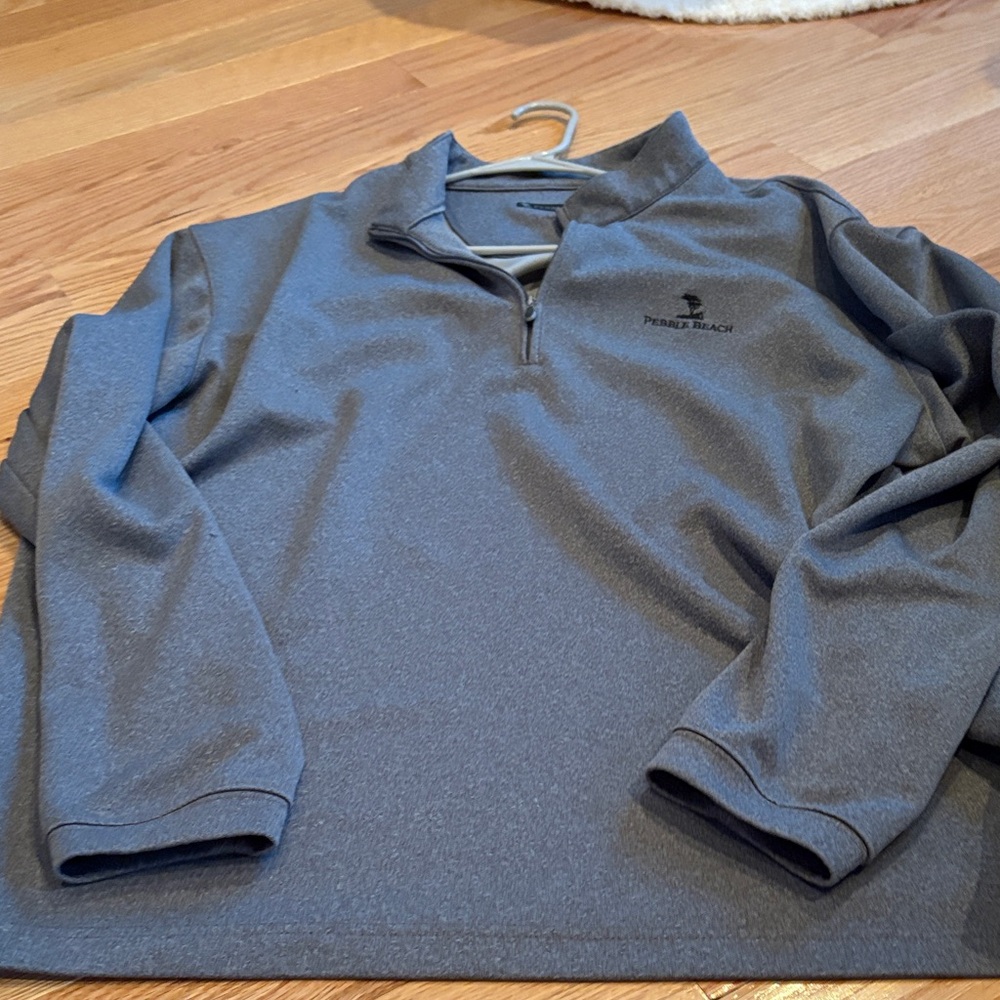 Pebble Beach Charcoal Quarter-Zip Top